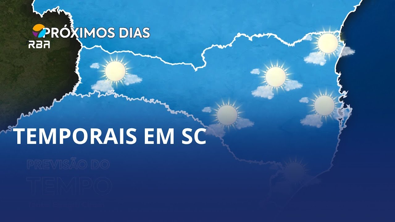 Calor de até 35°C e risco de temporais em Santa Catarina