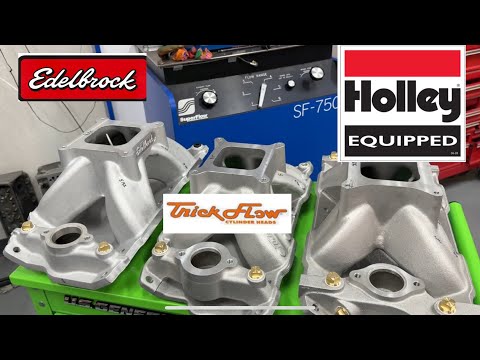 Intake Dyno Test Part 2 Edelbrock 2892 vs Trick Flow R vs Holley 300 110