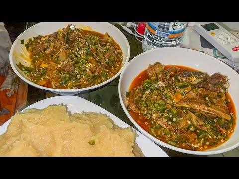 Austen made this Delicious home cooked okra with lovelies inside - Ivory Coast 🇨🇮 Ep23