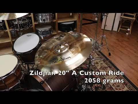 Zildjian 20" A Custom Ride Brilliant-Demo of Exact Cymbal-2058 grams