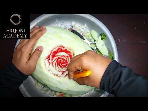 Watermelon Carving Rose | Carving Watermelon | Easy For Beginner