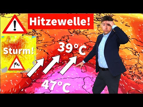 Fast 40 °C: Sahara-Hitze flutet ganz Deutschland! Warnung: Schwerer Sommersturm am Mittwoch!
