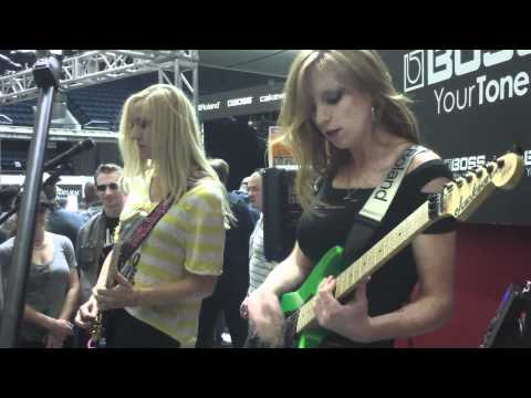 The Iron Maidens Boss GT-100  Demo with cute girls that can play