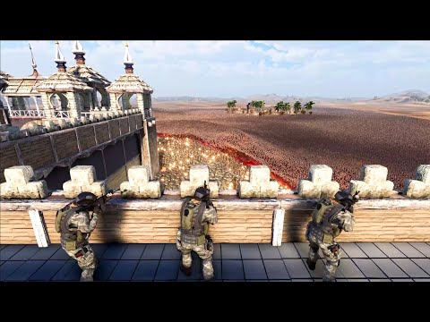 20,000 MODERN SOLDIERS DEFEND FORTRESS VS 800,000 ZOMBIES | Ultimate Epic Battle Simulator 2 UEBS 2