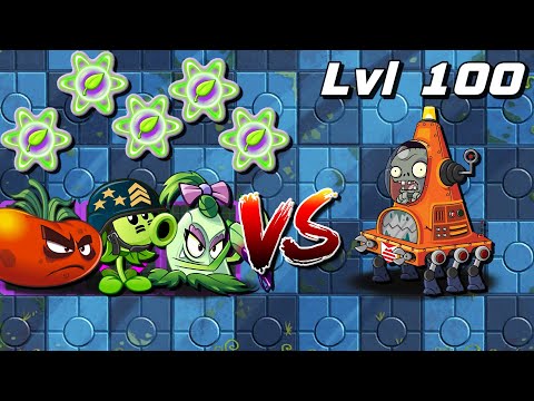 PvZ 2 Random Team Plant vs Robo-cone Zombie LEVEL 100 - Which Plant Team Best?