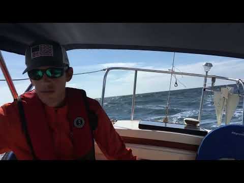Cape Dory 25 sailing in the open Gulf of Mexico