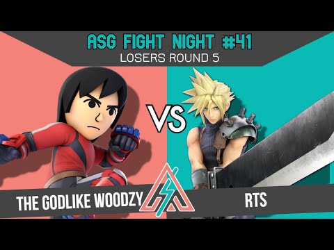 ASG 41 LOSERS ROUND 5 - Woodzy (Mii Brawler/Kazuya) vs RTS (Cloud)