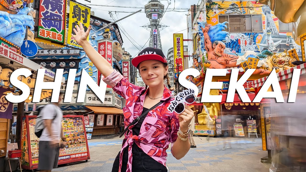 Experience Shinsekai's vibrant charm and the majestic Tsutenkaku Tower in this captivating video.