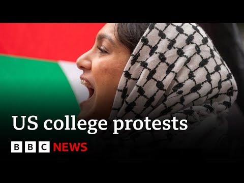 Pro-Palestinian protests sweep US college campuses | BBC News