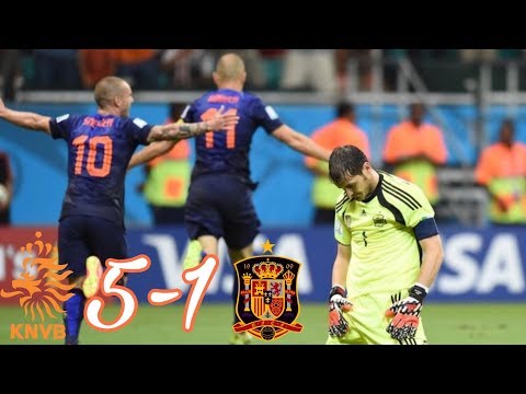 Netherlands vs Spain 5-1 All Goals And Highlights - FIFA World Cup 2014