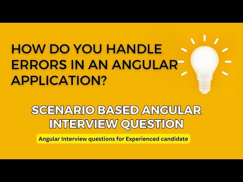 How do you handle errors in angular application? | common angular interview question