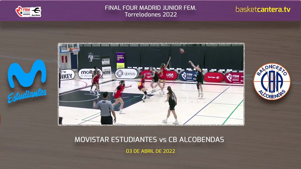 F4 Junior MOVISTAR ESTUDIANTES  vs CB. ALCOBENDAS. 3/4  U18Fem. Madrid 2022 #BasketCantera.TV