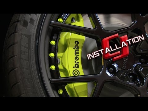 2015-2023 Mustang Ford Performance Front Brake Kit 6-Piston Brembo Conversion 15\" Installation