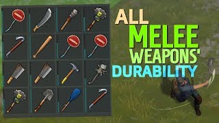 ALL MELEE WEAPONS' DURABILITY & LIFETIME DAMAGE  - Last day on Earth: Survival
