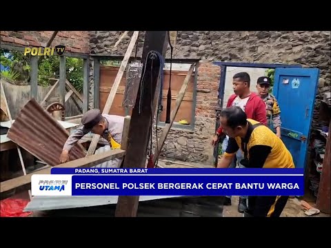 PERSONEL POLSEK LUBUK KILANGAN SIGAP MEMBANTU KORBAN PUTING BELIUNG