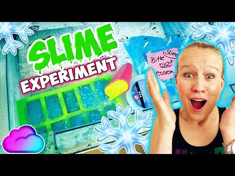 KATHIS SLIME EXPERIMENT Schleim einfrieren für 24 Std! Was passiert? Eis Schleim aus dem Gefrierfach
