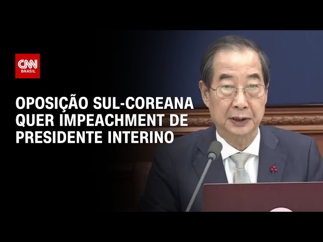 Oposição sul-coreana quer impeachment de presidente interino | LIVE CNN