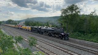 The World's Largest Steam Engine! UP Big Boy 4014 Cruising Through Corning, NY On NS Southern Tier!