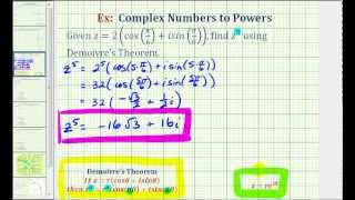 Raise a Complex Number in Polar Form to a Power - Demoivre's Theorem
