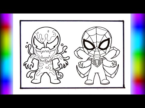 How to Color cartoon IRON SPIDER MAN, Baby Venom Coloring, Chenda & Shiah Maisel- Find You There NCS