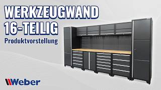 Weber Schranksystem 16-teilig: Werkstattwand mit ausreichend stauraum und großer Arbeitsfläche