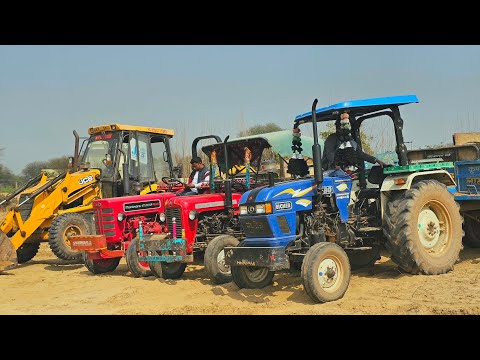 New JCB 3dx Xpert and Tractor Stuck in Mud | Mahindra 575 | Eicher 485 | Farmtrac 60 | Kubota Models