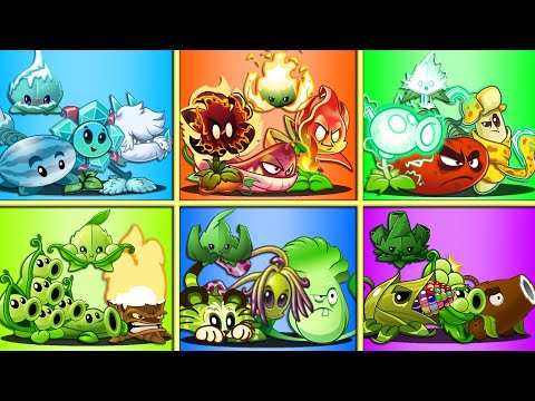 6 Team ICE x FIRE x ELECTRIC x PEA x BOXING x PULT - Who Will Win? - PvZ 2 Battlez