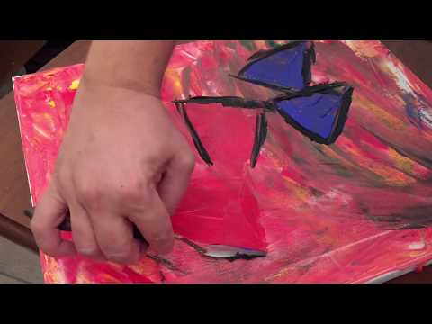 Abstract artwork with palette knife Acrylic painting on canvas