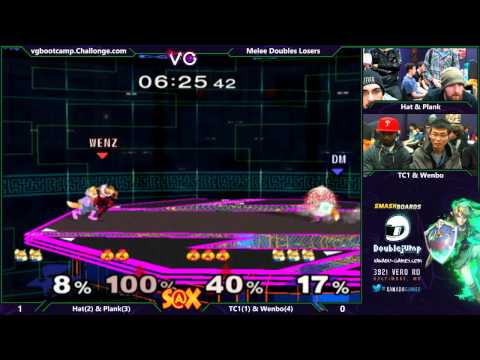 S@X Monthly - TC1 & Wenbo vs. Plank & Hat - SSBM Losers Top 8 - Melee