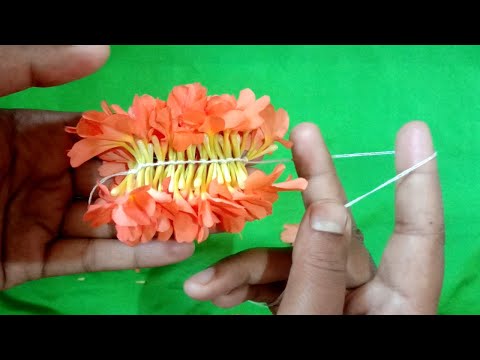 How to tie flower garland / two easy method to tie flower garland-2 minute easy method to tie flower