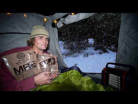 Winter Truck Camping w/ MREs Only (solo)