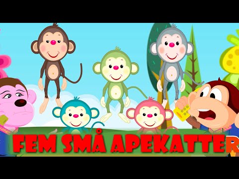 Barnesanger på norsk | Fem små apekatter