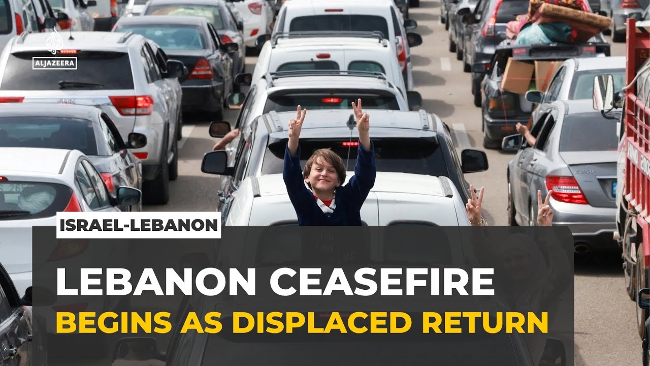 Lebanon ceasefire begins as displaced return; rescuers search rubble in Tyre