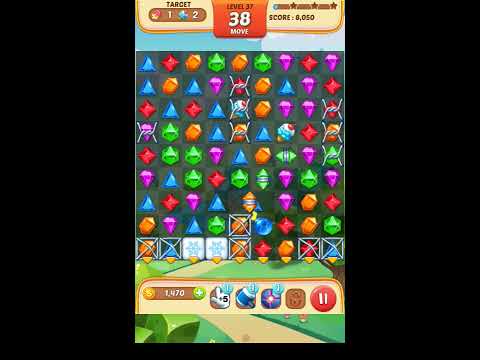 Jewel Match King Level 37 - Walkthrough ( No Booster )