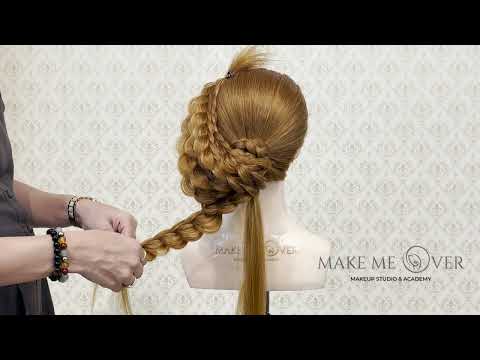 Day 187 | Party hairstyles | Hairstyles for medium & long hair Low bun | Bridal hairstyling course