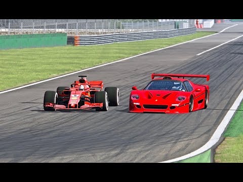 Ferrari F1 2018 vs Ferrari F50 GT - Monza