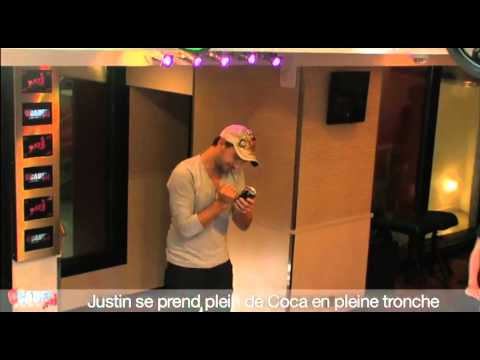 Justin se prend plein de Coca en pleine tronche - C'Cauet sur NRJ