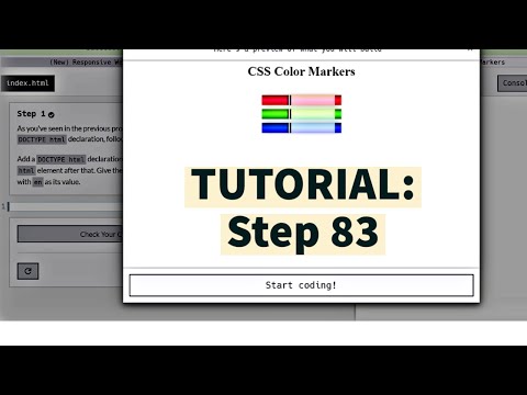 freeCodeCamp | Learn CSS color markers: step 83