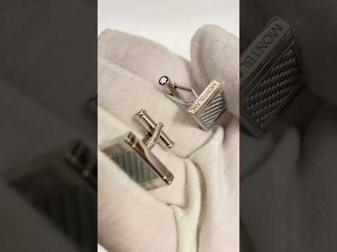 Montblanc Germany Sterling Silver Basket Wave Enamel Star Logo Cuff links video