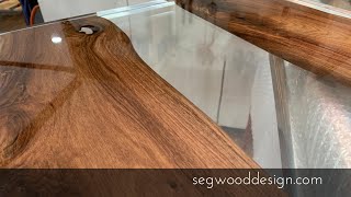 Walnut coffee table - 1 pour epoxy crystal clear