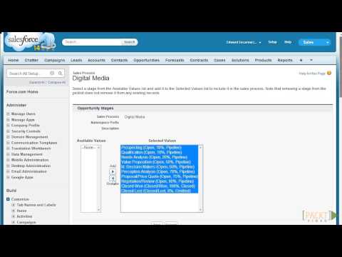 Salesforce CRM Tutorial Creating Custom Sales Processes | packtpub com