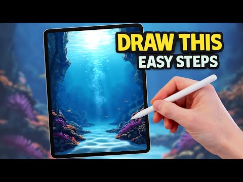 PROCREATE EASY Steps UNDERWATER Coral Drawing Tutorial