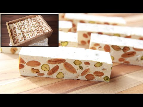 TORRONE Soft NOUGAT RECIPE - ITALIAN NUT & NOUGAT BARS | Great For Holidays & Valentine's Day!