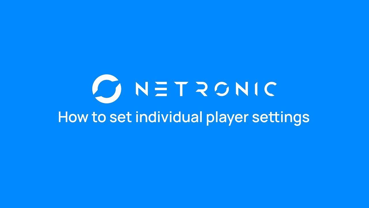 How to set Individual player settings