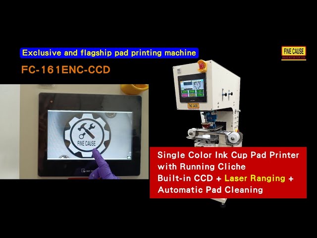 Single Color Ink Cup Pad Printer with Running Cliché (CCD + Laser Ranging + Automatic Pad Cleaning)-FC-161ENC-CCD