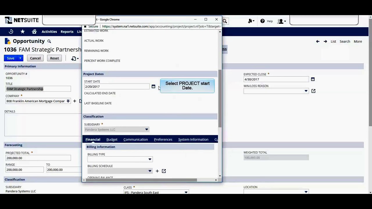 NetSuite : Create a New Project - Initial Setup