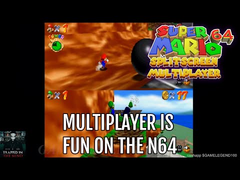 Super Mario 64 Splitscreen Multiplayer n64 gameplay