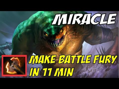 WTF CARRY - Miracle Carry Tide Hunter 11 Min Battle Fury NEW META | Dota 2
