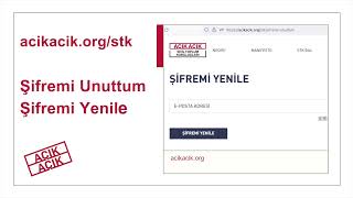 Açık Açık Platformu | Şifremi Unuttum/Şifremi Yenile