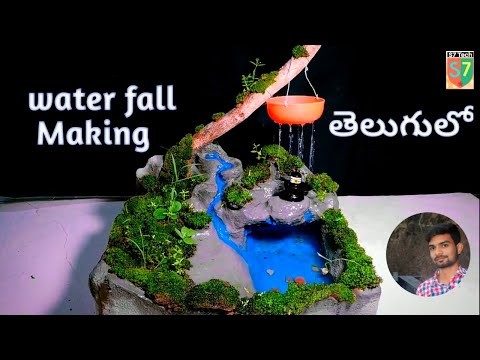 DIY Beautiful Tree water fall making in telugu